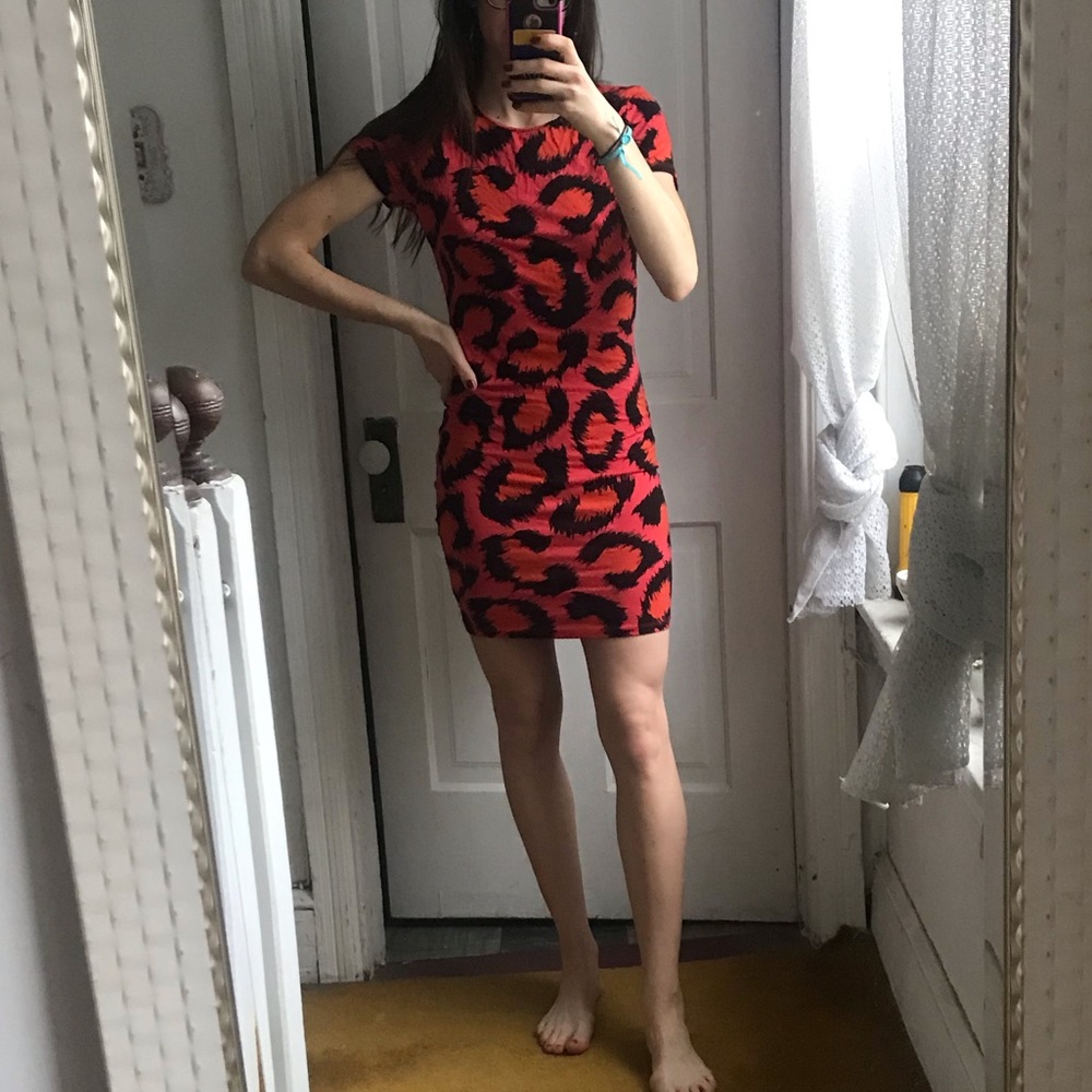 Topshop Pink Cheetah Dress S/8